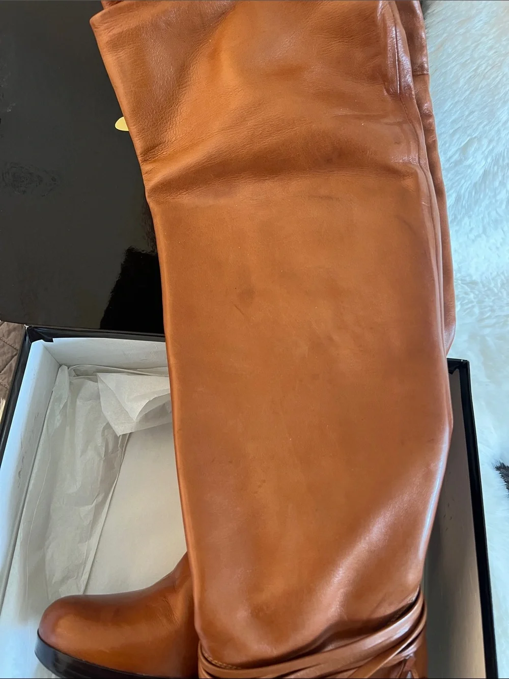 Lorenzo Masiero Women’s Tall Brown Leather High-Heel Boots. EU Women’s size 38.